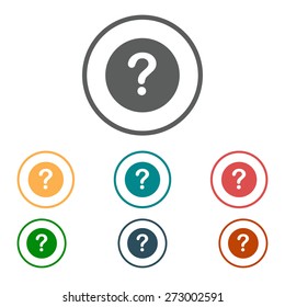 Question mark sign icon. Help symbol. FAQ sign. Flat design style. EPS 10.