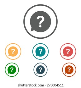 Question Mark Sign Icon. Help Symbol. FAQ Sign. Flat Design Style. EPS 10.