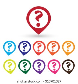 Question mark sign icon. Help speech bubble symbol. FAQ sign. Vector
