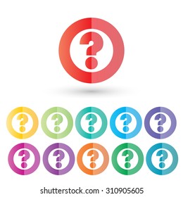 Question mark sign icon. Help speech bubble symbol. FAQ sign. Vector
