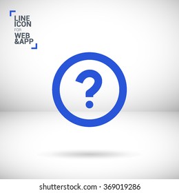Question mark sign icon. Help symbol. FAQ sign. Thin line circle web icons with outline. Question mark sign icon, vector illustration.