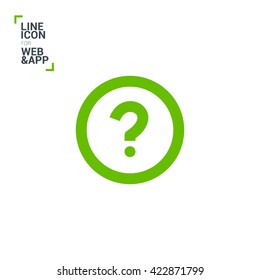 Question mark sign icon. Help symbol. FAQ sign. Thin line circle web icons with outline. Question mark sign icon, vector illustration.