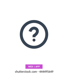 Question mark sign icon. Help symbol. FAQ sign. Thin line circle web icons with outline. Question mark sign icon, vector illustration.