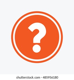 Question mark sign icon. Help symbol. FAQ sign. Graphic design element. Flat question mark symbol on the round button. Vector