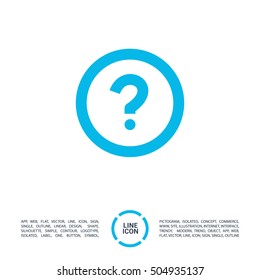 Question mark sign icon. Help symbol. FAQ sign. Thin line circle web icons with outline. Question mark sign icon, vector illustration.