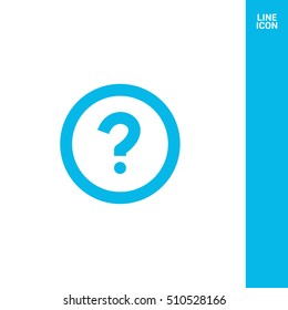 Question mark sign icon. Help symbol. FAQ sign. Thin line circle web icons with outline. Question mark sign icon, vector illustration.