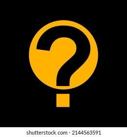 Question mark sign icon on black background. FAQ sign. Flat Art design. Vector illustration