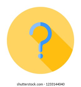 Question mark sign icon, vector illustration. Flat design style with long shadow. FAQ button. Asking questions. Ask for help. Question mark stamp. Need information. Query.