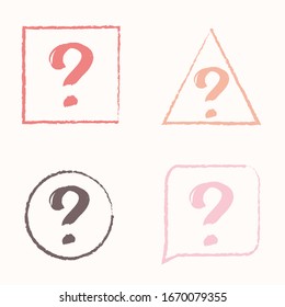Question mark sign icon, vector illustration.  Flat design style with long shadow.  FAQ button. FAQ sign.  Vector
