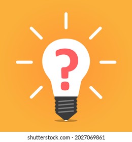 Question mark sign icon, vector illustration. Did you know light bulb. FAQ button. Asking questions. Ask for help. Question mark stamp. Need information. Query.