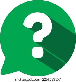 Question mark sign icon, vector illustration. Flat design style with long shadow. FAQ button. Asking questions. Ask for help. Question mark stamp. Need information. Query.