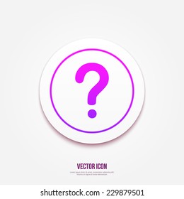 Question mark sign icon vector. Help symbol. FAQ sign on a gray background. 