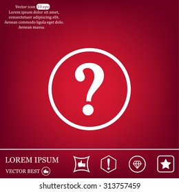 Question mark sign icon, vector illustration. Flat design style