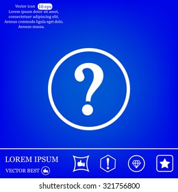 Question mark sign icon, vector illustration. Flat design style