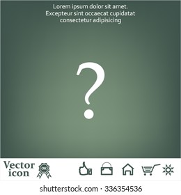 Question mark sign icon, vector illustration. Flat design style