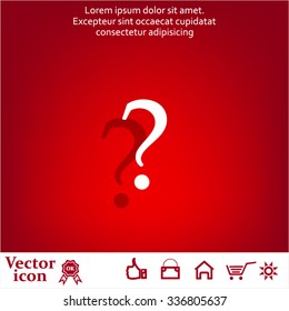 Question mark sign icon, vector illustration. Flat design style