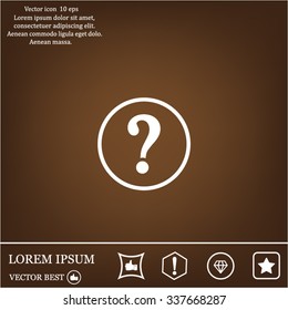 Question mark sign icon, vector illustration. Flat design style