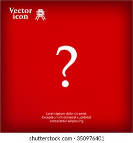 Question mark sign icon, vector illustration. Flat design style