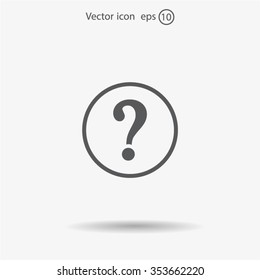 Question mark sign icon, vector illustration. Flat design style
