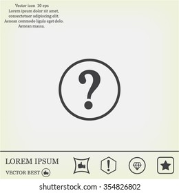 Question mark sign icon, vector illustration. Flat design style