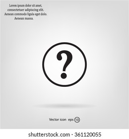 Question mark sign icon, vector illustration. Flat design style