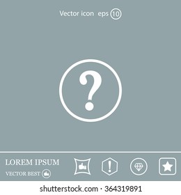 Question mark sign icon, vector illustration. Flat design style