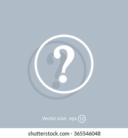 Question mark sign icon, vector illustration. Flat design style