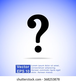Question mark sign icon, vector illustration. Flat design style