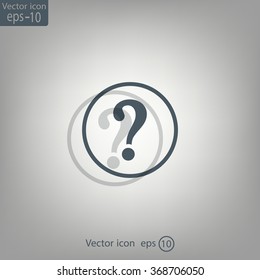 Question mark sign icon, vector illustration. Flat design style