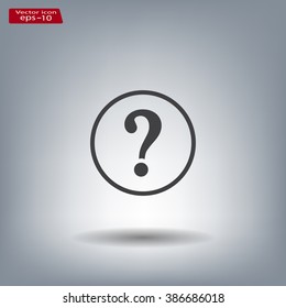 Question mark sign icon, vector illustration. Flat design style