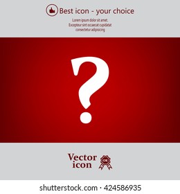 Question mark sign icon, vector illustration. Flat design style