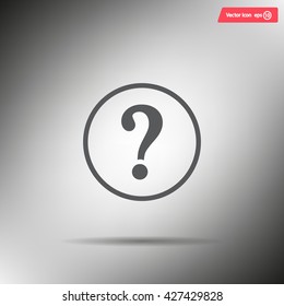 Question mark sign icon, vector illustration. Flat design style