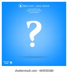 Question mark sign icon, vector illustration. Flat design style