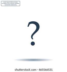 Question mark sign icon, vector illustration. Flat design style