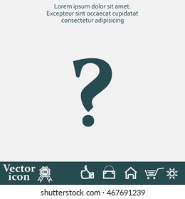 Question mark sign icon, vector illustration. Flat design style