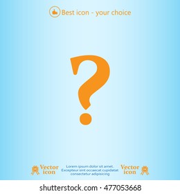 Question mark sign icon, vector illustration. Flat design style