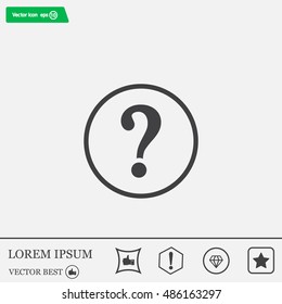 Question mark sign icon, vector illustration. Flat design style