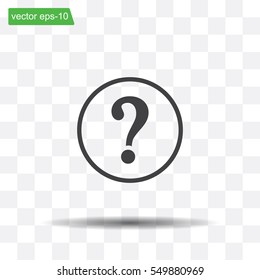 Question mark sign icon, vector illustration. Flat design style