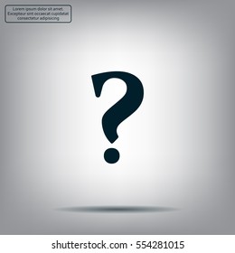 Question mark sign icon, vector illustration. Flat design style
