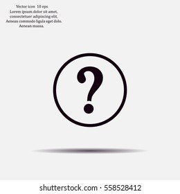Question mark sign icon, vector illustration. Flat design style
