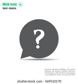 Question mark sign icon, vector illustration. Flat design style