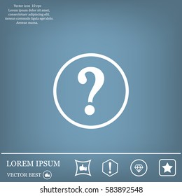 Question mark sign icon, vector illustration. Flat design style