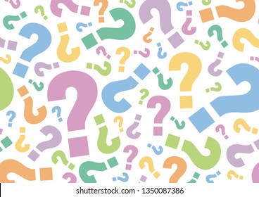 Question mark sign pastel color pattern on white background, Vector illustration