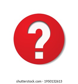 Question Mark Sign In Red Circle Shape Vector Illustration