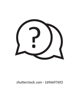Question Mark Sign In Red Speech Balloon. Help Icon On A Bubble. Vector Illustration