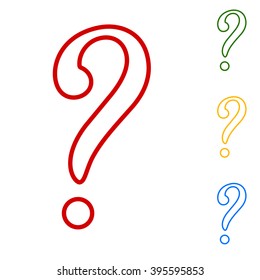 Question mark sign. Set of line icons