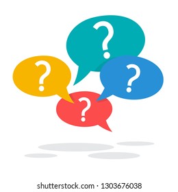 Question mark sign in speech bubble. Ask button. Idea of support and advice. Isolated vector illustration in cartoon style