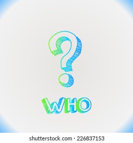 Question mark with sign "WHO"