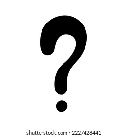 Cuadros de silueta de signo de interrogación dibujados a mano en estilo simple, ilustración vectorial. Símbolo de pregunta de icono para impresión y diseño. Concepto de Prueba y Examen, elemento negro aislado sobre fondo blanco