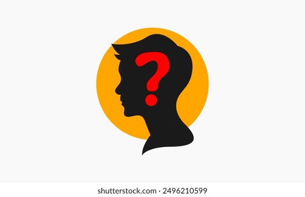 Question Mark In Silhouette Head, Question Illustration.